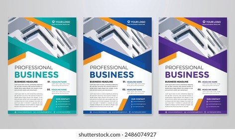 corporate flyer template design in A4 editable layout for business cover and company brochure