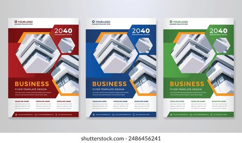 Diseño de Plantilla de volante corporativo en diseño editable A4 para portada de negocios y folleto de la empresa