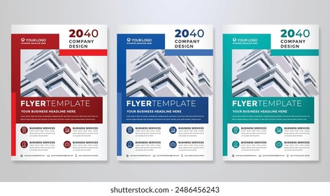 corporate flyer template design in A4 editable layout for business cover and company brochure