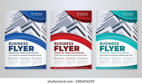 Diseño de Plantilla de volante corporativo en diseño editable A4 para portada de negocios y folleto de la empresa