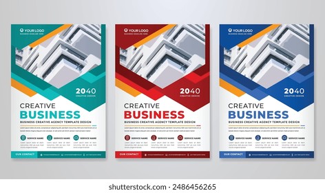 corporate flyer template design in A4 editable layout for business cover and company brochure
