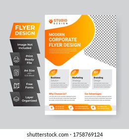 Corporate Flyer Template Design Brochure, Annual Report, Magazine, Poster, Corporate, Flyer, layout modern size A4 Template, Easy to use and edit.