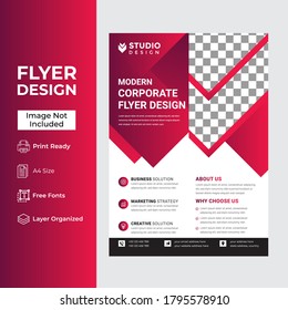 Corporate Flyer Template Design Brochure, Annual Report, Magazine, Poster, Corporate, Flyer, layout modern size A4 Template, Easy to use and edit