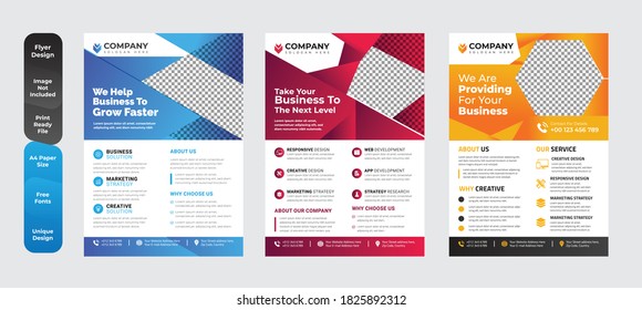 Corporate Flyer Template Design Brochure, Annual Report, Magazine, Poster, Corporate, Flyer, layout modern size A4 Template, Easy to use, and edit