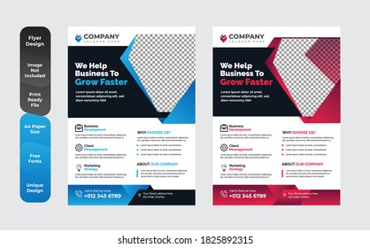 Corporate Flyer Template Design Brochure, Annual Report, Magazine, Poster, Corporate, Flyer, layout modern size A4 Template, Easy to use, and edit