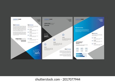 Corporate Flyer Template Design. Elegant and Clean Layout