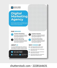 Corporate Flyer Template Design for Marketing Presentation, Company Profile, Annual Report, Magazine or Book. A4 Scale Size