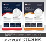 Corporate flyer template design with organic shape, Creative corporate multipurpose minimal flyer template print design