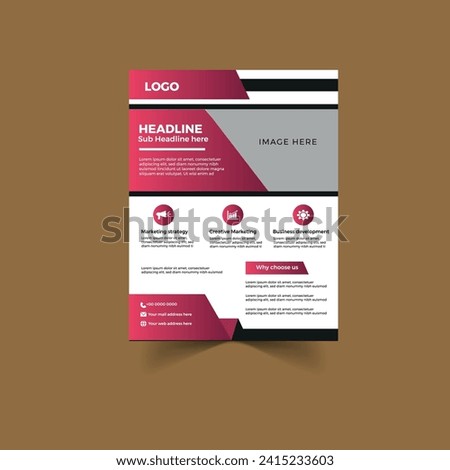 Corporate flyer template design red color