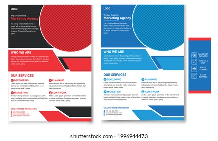 Corporate Flyer Template Design. Zwei Farben Schema, Vektorvorlage in A4-Größe.