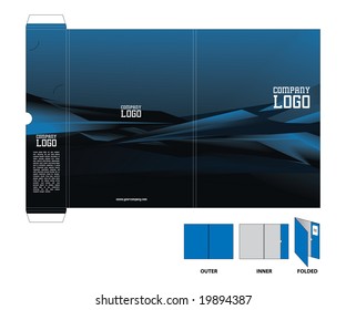Corporate folder with die cut.