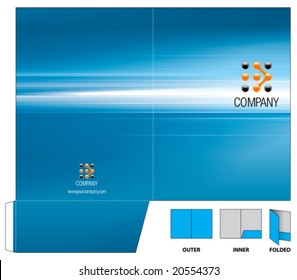 Corporate folder with die cut.