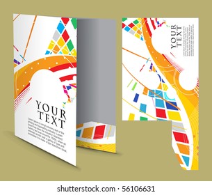 corporate folder with die cut design, best used for your project.