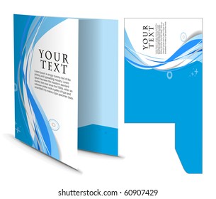 corporate folder with die cut design, best used for your project.