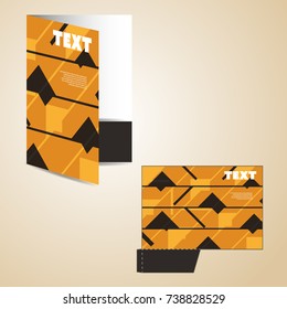 Corporate Folder with Die Cut Design - Abstract Colorful Background