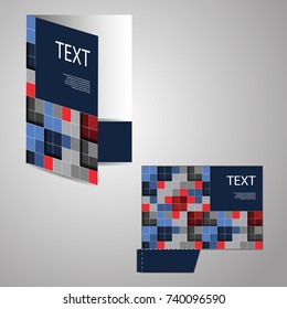 Corporate Folder with Die Cut Design - Abstract Colorful Background