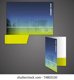 Corporate folder with die cut design