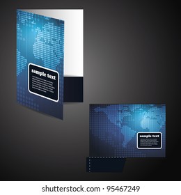 Corporate folder with die cut design