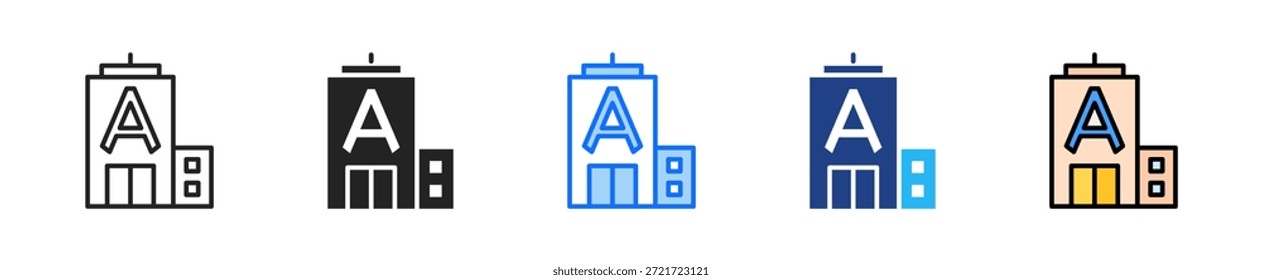 Conjunto de iconos de fuente Corporativa Colección de estilo múltiple