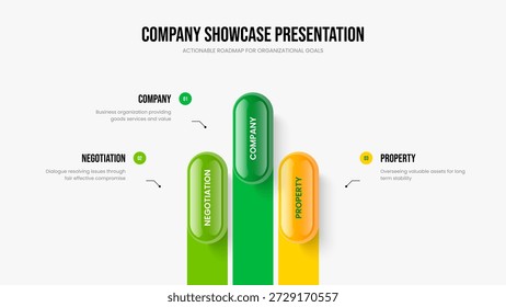 Plantilla Corporativa del marco de la infografía de tres elementos. Información de la empresa 3 Diagrama de opciones Diseño de presentación. Ilustración vectorial de diseño de diapositivas de estrategia empresarial.