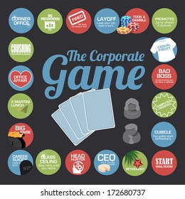 Corporate Game Infographic Flat Design. EPS 10 vector, grouped for easy editing. No open shapes or paths.