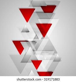 Corporate Geometric Background With Grey And Red Triangles. Vector Design Illustration