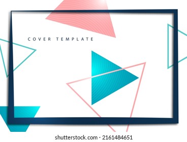 Fondo geométrico corporativo con triángulos y marco. Diseño moderno. Ilustración del vector