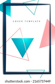 Corporate geometric background with triangles and frame. Modern design. Vector illustration