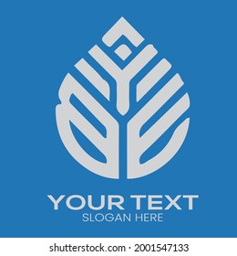 Corporate geometric concept vector design logotype company identity plant idea template