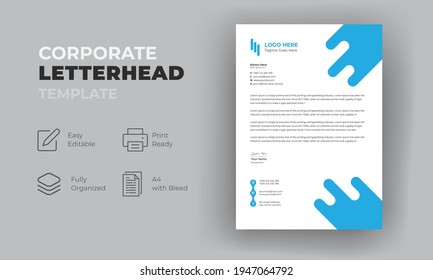 Corporate geometric shape letterhead design for your company 
