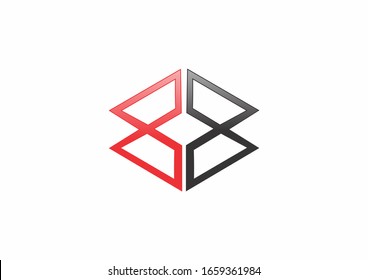 Corporate geometric shape vector logo design concept. Simple line logo