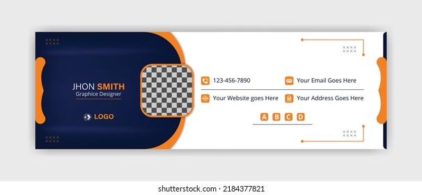 Corporate and geometric shape with white background email signature for any corporate business or office. Email signature template for corporate society