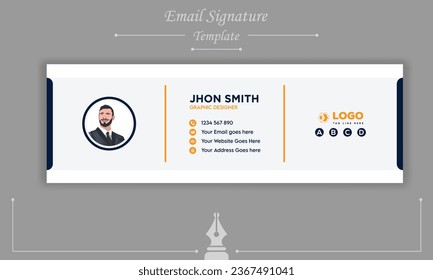 Corporate and geometric shape with white background email signature for any corporate business or office. Email signature template for corporate society