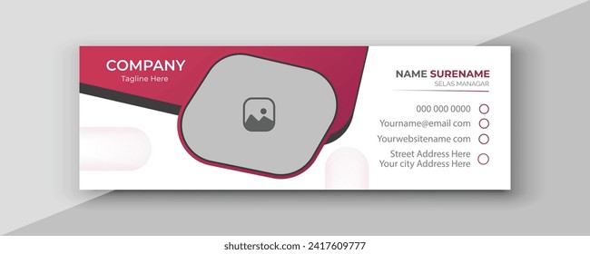 Corporate and geometric shape with white background email signature for any corporate business or office. Email signature template for corporate society