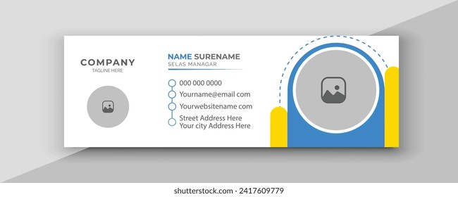 Corporate and geometric shape with white background email signature for any corporate business or office. Email signature template for corporate society