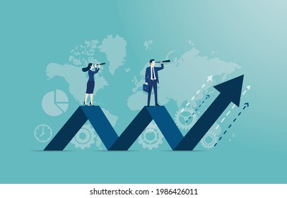 Corporate Governance Concept. Business Leadership, Managing Skills, Leadership Training Plan And Success Achievement. Startup And Vision Development. Vector Illustration Flat