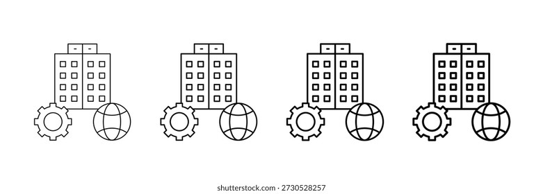 Controle Corporativo Ícones Vetor Definido Em Diferentes Estilo De Linha De Traço