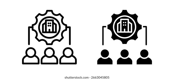Conjunto de íconos múltiples de gobierno Corporativa de ilustración de Vector de dos líneas y glifos