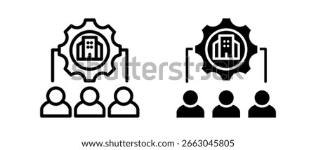 Corporate Governance multiple icon set of two.line and glyph vector illustrationn