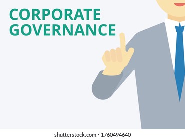 Corporate governance vector. Management and business concept. Businessman icon. Flat illustration.