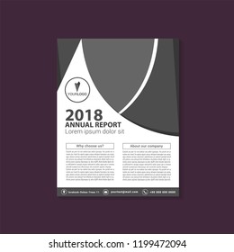 Corporate gray flyer template. Vector illustration.