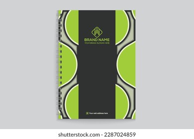 Corporate  green color notebook cover design