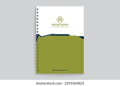 Corporate  green color notebook cover design