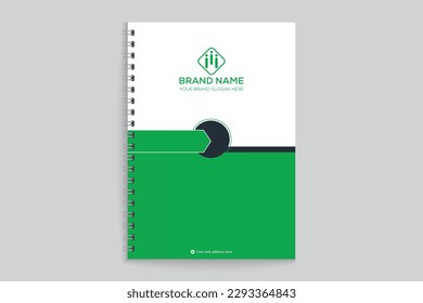 Corporate  green color notebook cover design