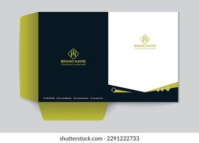 Corporate  green color presentation folder design