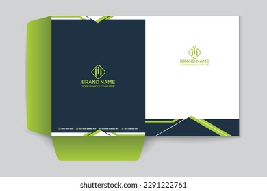 Corporate  green color presentation folder design