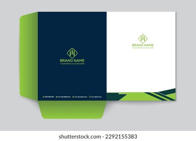 Corporate  green color presentation folder design