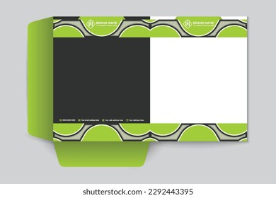 Corporate green color presentation folder design