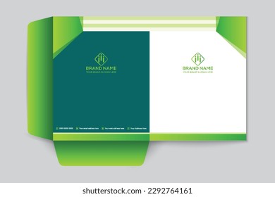 Corporate  green color presentation folder design