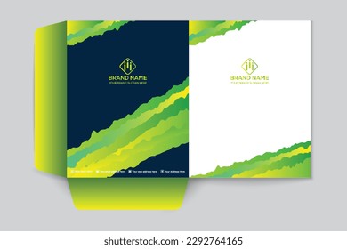 Corporate  green color presentation folder design